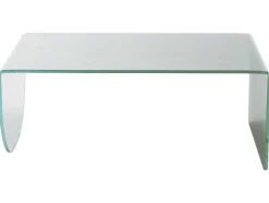 Mesa De Centro Em Vidro Temperado Transparente E Verde - Kinami