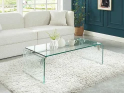 Mesa De Centro Em Vidro Temperado Transparente - Madro