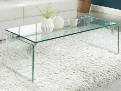 Mesa De Centro Em Vidro Temperado Transparente - Madro