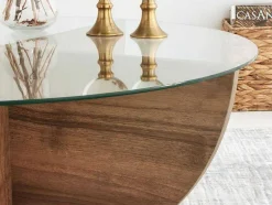 Mesa De Centro Em Vidro Temperado Natural E Transparente - Aysun