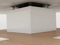 Mesa De Centro Fausto - Tampo Giratorio - Mdf Lacado Branco E Carvalho