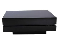 Mesa De Centro Lyess - Mdf Lacado Preto - Leds