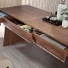 Mesa De Escritório Em Madeira De Nogueira E Aco Preto 3217