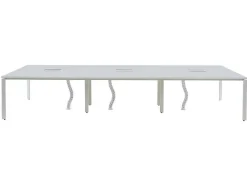 Mesa De Escritório 6 Péssoas Branco C140 Cm - Downtown