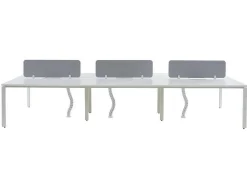 Mesa De Escritório 6 Péssoas Branco C140 Cm Com Separadores - Downtown