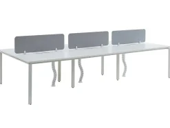 Mesa De Escritório 6 Péssoas Branco C120 Cm Com Separadores - Downtown