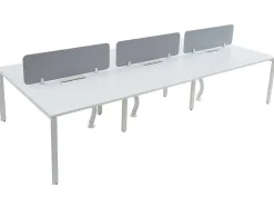 Mesa De Escritório 6 Péssoas Branco C120 Cm Com Separadores - Downtown