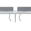 Mesa De Escritório 4 Péssoas Branco C140 Cm, Com Separador - Downtown