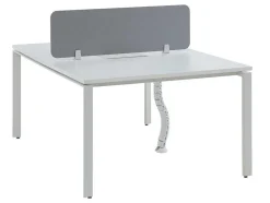 Mesa De Escritório 2 Péssoas Branco C120 Cm, Com Separador - Downtown