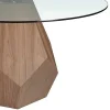 Mesa De Jantar Em Madeira De Nogueira E Vidro 1093