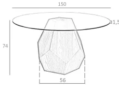 Mesa De Jantar Em Madeira De Nogueira E Vidro 1093