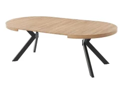 Mesa De Jantar Extensivel 4 A 8 Lugares Em Mdf E Aco Natural E Preto - Komoni