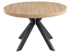 Mesa De Jantar Extensivel 4 A 8 Lugares Em Mdf E Aco Natural E Preto - Komoni