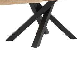 Mesa De Jantar Extensivel 6 A 10 Lugares Em Mdf E Metal Natural E Preto - Catonav