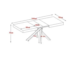 Mesa De Jantar Extensivel 6 A 10 Lugares Em Mdf E Metal Natural E Preto - Catonav