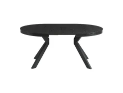 Mesa De Jantar Extensivel 4 A 8 Lugares Em Mdf E Aco Preto - Komoni
