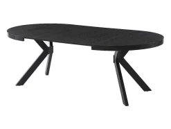 Mesa De Jantar Extensivel 4 A 8 Lugares Em Mdf E Aco Preto - Komoni