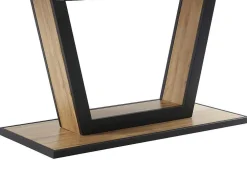 Mesa De Jantar Extensivel 6 A 10 Lugares Em Mdf E Metal Natural E Preto - Viteno