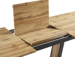 Mesa De Jantar Extensivel 6 A 10 Lugares Em Mdf E Metal Natural E Preto - Viteno