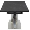 Mesa De Jantar Extensivel 6 A 8 Lugares Em Ceramica E Metal Efeito Marmore Preto - Thylia