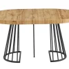 Mesa De Jantar Extensivel De 2 A 12 Lugares Em Mdf E Aco Natural E Preto - Firela