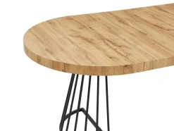 Mesa De Jantar Extensivel De 2 A 12 Lugares Em Mdf E Aco Natural E Preto - Firela