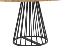 Mesa De Jantar Extensivel De 2 A 12 Lugares Em Mdf E Aco Natural E Preto - Firela
