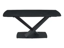 Mesa De Jantar Extensivel De 6 A 10 Lugares Em Vidro Temperado, Ceramica E Metal, Efeito Marmore Preto - Malata De Pascal Morabito