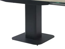 Mesa De Jantar Extensivel De 4 A 8 Lugares Em Ceramica, Vidro Temperado, Metal E Mdf, Natural Claro E Preto - Taloza