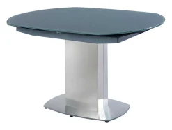 Mesa De Jantar Extensivel Talicia - Vidro Temperado E Metal - 6 A 8 Lugares - Cinzento