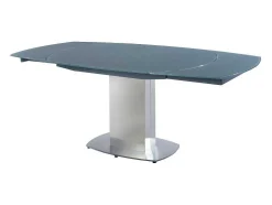 Mesa De Jantar Extensivel Talicia - Vidro Temperado E Metal - 6 A 8 Lugares - Cinzento