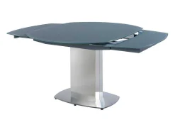 Mesa De Jantar Extensivel Talicia - Vidro Temperado E Metal - 6 A 8 Lugares - Cinzento