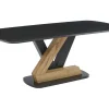 Mesa De Jantar 8 Lugares Em Mdf Preto E Natural Claro - Banemia