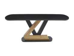 Mesa De Jantar 8 Lugares Em Mdf Preto E Natural Claro - Banemia