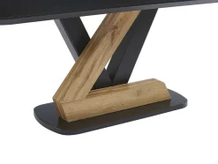 Mesa De Jantar 8 Lugares Em Mdf Preto E Natural Claro - Banemia