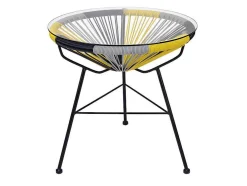 Mesa De Jardim De Fibra De Resina Entrancada - Amarelo, Cinzento, Preto - Alios