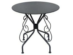 Mesa De Jardim Em Metal Estilo Ferro Forjado - Antracite - Guermantes