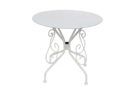 Mesa De Jardim Em Metal Estilo Ferro Forjado - Branco - Guermantes