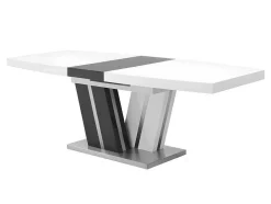 Mesa De Refeicoes Extensivel Noami Ii - 6 A 8 Lugares - Mdf Lacado Cinzento E Branco