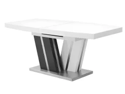 Mesa De Refeicoes Extensivel Noami Ii - 6 A 8 Lugares - Mdf Lacado Cinzento E Branco
