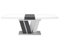 Mesa De Refeicoes Extensivel Noami Ii - 6 A 8 Lugares - Mdf Lacado Cinzento E Branco
