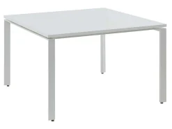 Mesa De Reuniao Quadrada, 4 Péssoas, Branco C120 Cm - Downtown