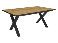 Mesa De Sala De Jantar, 8 Péssoas, 170, Robusto E Estavel Gracas A Sua Estrutura E Pernas Solidas, Oak E Preta, Industrial