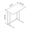 Mesa Lateral Quadrada De Metal 66X60X36 Safir