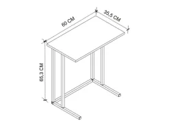 Mesa Lateral Quadrada De Metal 66X60X36 Safir