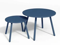 Mesas De Encaixar De Jardim Em Metal Azul-Escuro - Mirmande