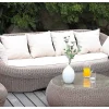 Mobiliário De Jardim Em Resina Entrancada Caramel: Sofá, 2 Cadeiroes E Mesa De Centro - Whiteheaven
