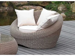 Mobiliário De Jardim Em Resina Entrancada Caramel: Sofá, 2 Cadeiroes E Mesa De Centro - Whiteheaven