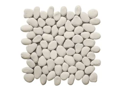 Mosaico De Chao E Parede Ola Em Seixos Naturais - Creme - Pack De 1 M