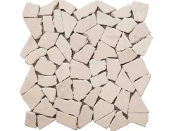 Mosaico De Chao E Parede Poesy Em Marmore Natural - Creme - Pack De 1 M